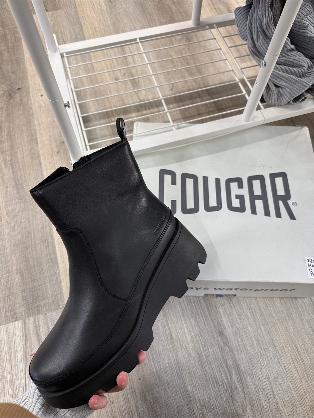 Cougar Black Chunky Platform Ankle Boot